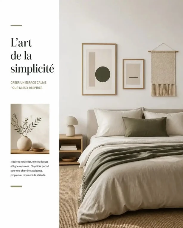 Décorer un mur blanc dans une chambre avec une composition sobre