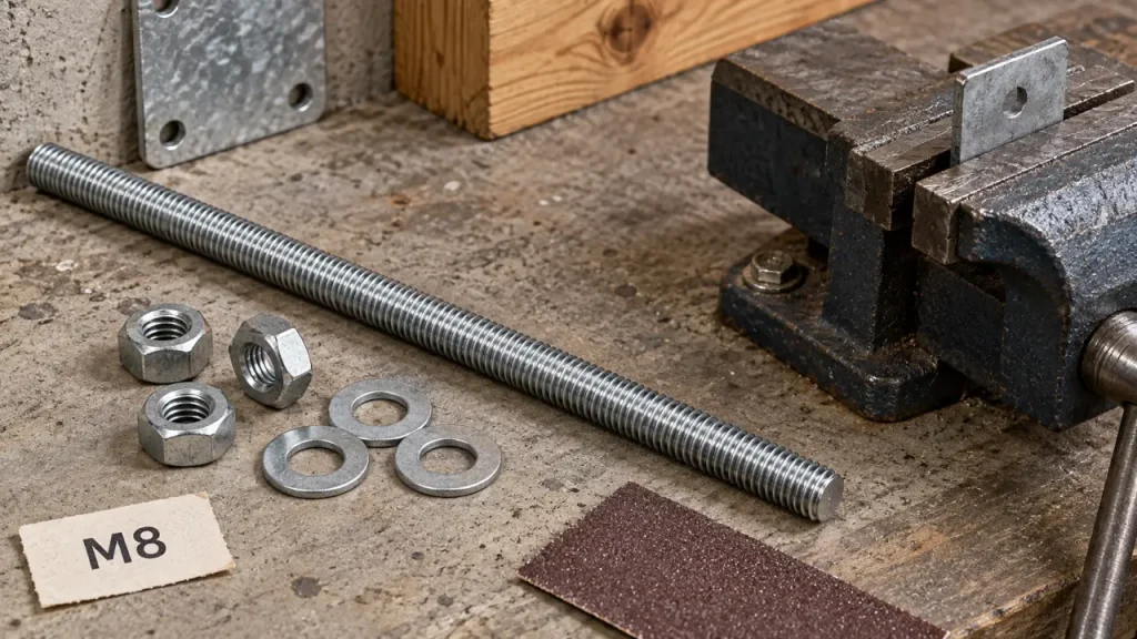 Tige filetée 8 mm : le bon matériau évite la corrosion avant le serrage final