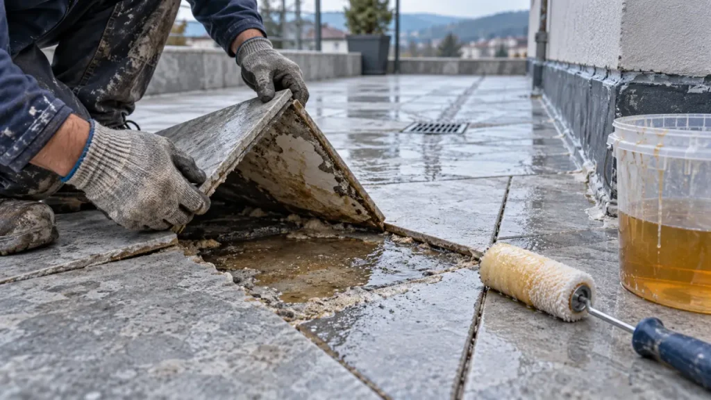 Terrasse carrelée qui fuit : quand garder les carreaux et quand tout déposer ?
